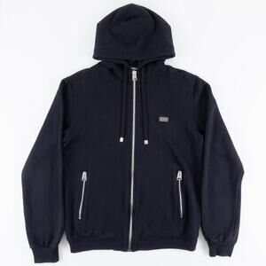Dolce & Gabbana Cotton Silk Hoodie Men's 48 (Medium) Dark Blue